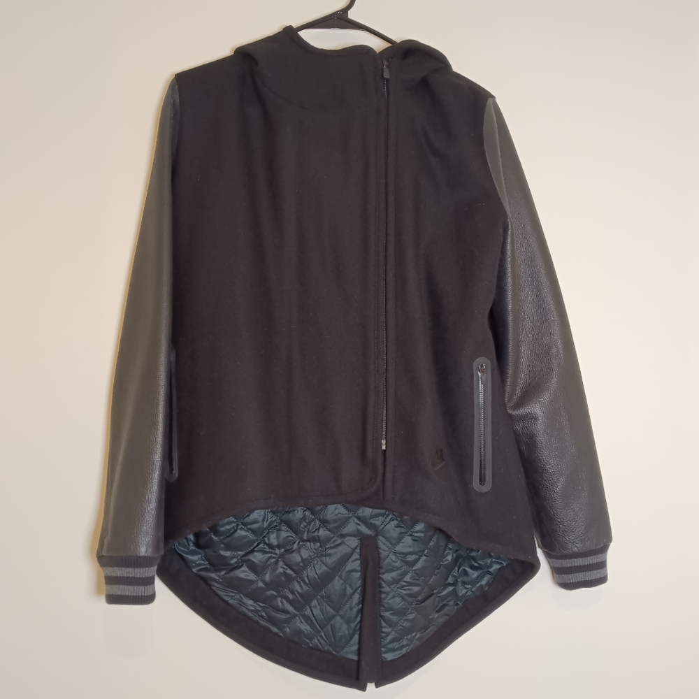 NIKE Women's Wool & Leather Hooded Jacket